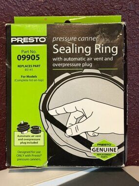 Presto 09905 Pressure Canner Sealing Ring w/ Air Vent & Overpressure Plug – NIB